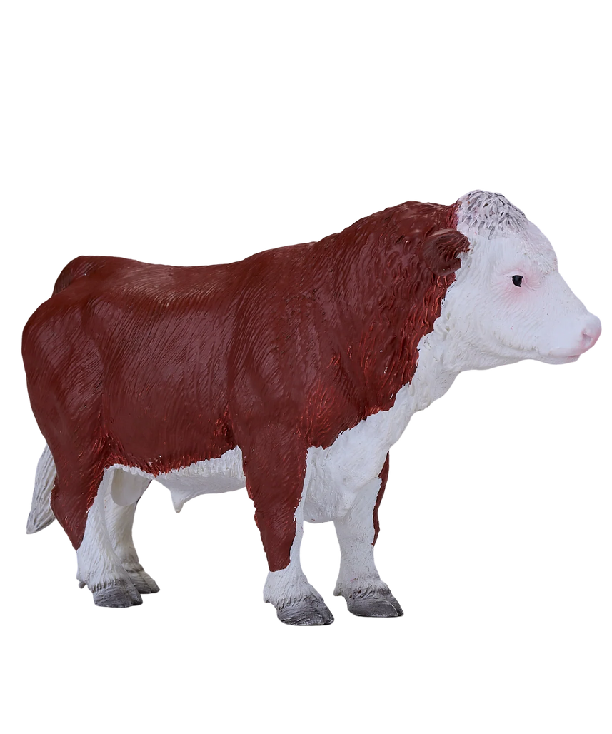 Mojo Hereford Bull XL Animal Figure Toy, Realistic Farm Collectible for Kids