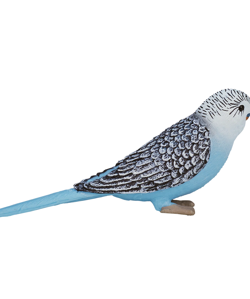 Mojo Budgerigar Blue Small Animal Figure Toy, Lifelike Bird Collectible for Kids