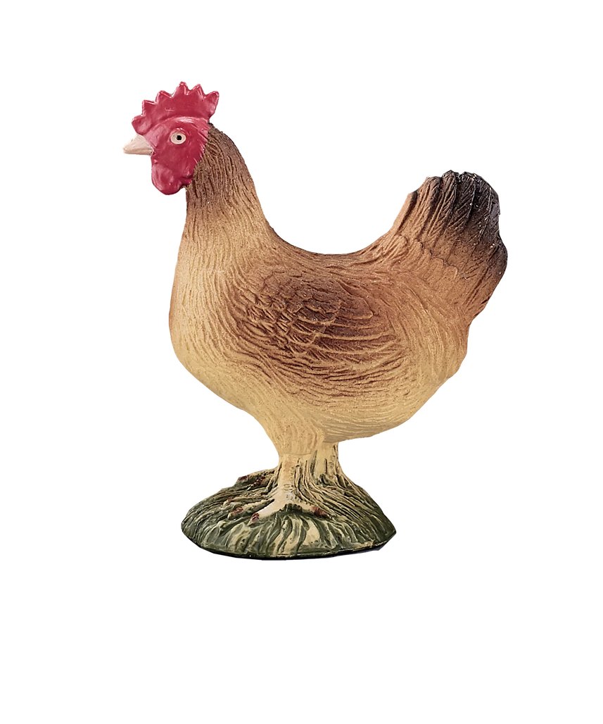 Mojo Hen Standing Small Animal Figure Toy, Realistic Farm Collectible for Kids and Wildlife Enthusiasts