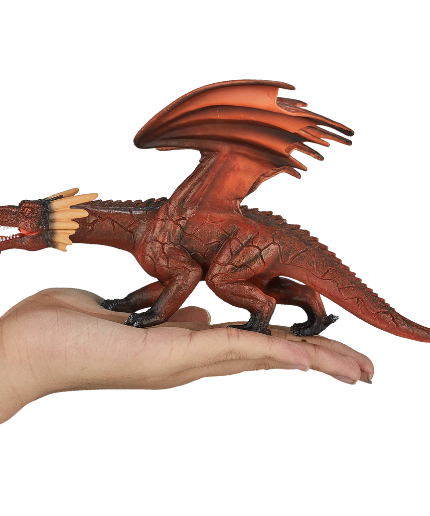 Mojo Fire Dragon with Moving Jaw Deluxe I Fantasy Creature Toy, Realistic Mythical Collectible for Kids