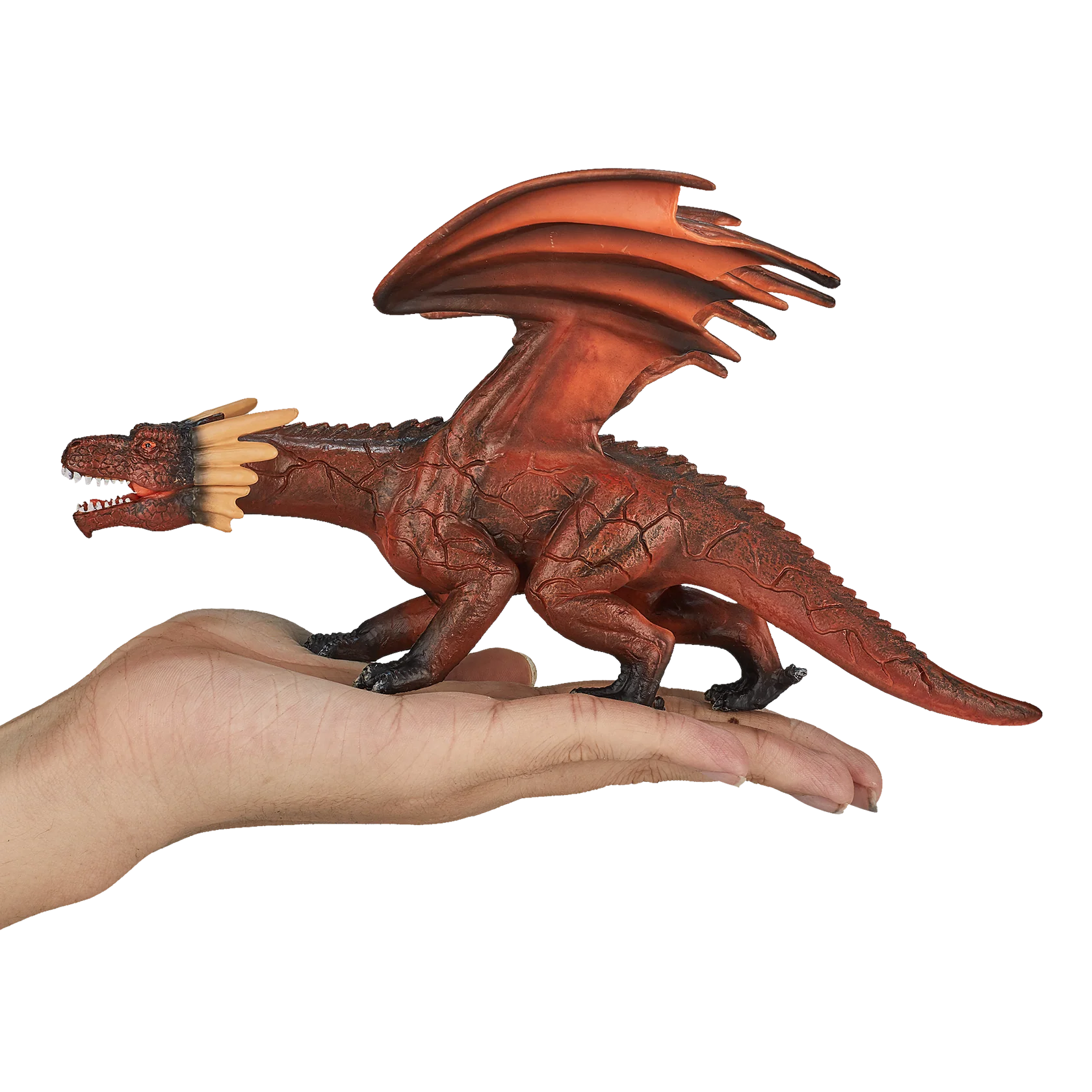 Mojo Fire Dragon with Moving Jaw Deluxe I Fantasy Creature Toy, Realistic Mythical Collectible for Kids