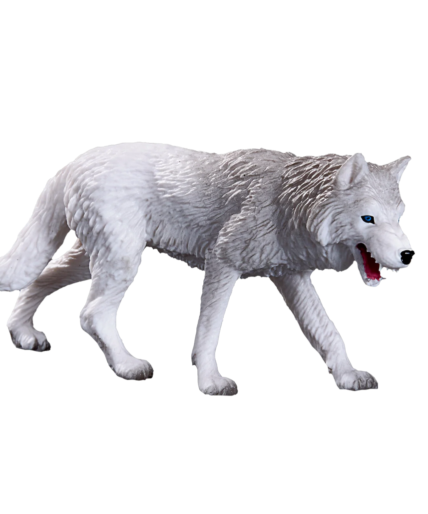 Mojo Arctic Wolf Medium Animal Figure Toy, Realistic Wildlife Collectible for Kids