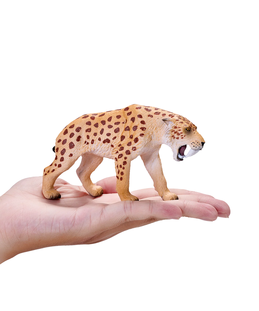 Mojo Smilodon XL Animal Figure Toy, Realistic Prehistoric Saber Tooth Tiger Collectible for Kids