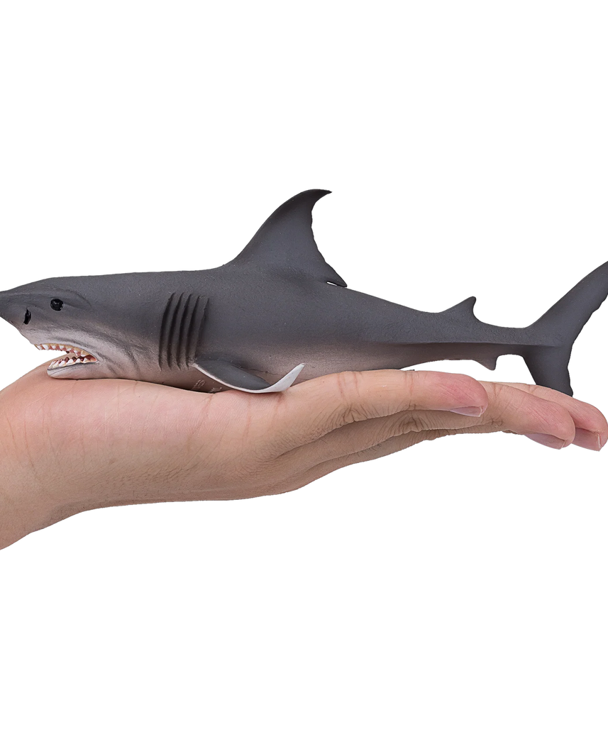 Mojo White Shark Deluxe I Animal Figure Toy, Realistic Ocean Predator Collectible for Kids