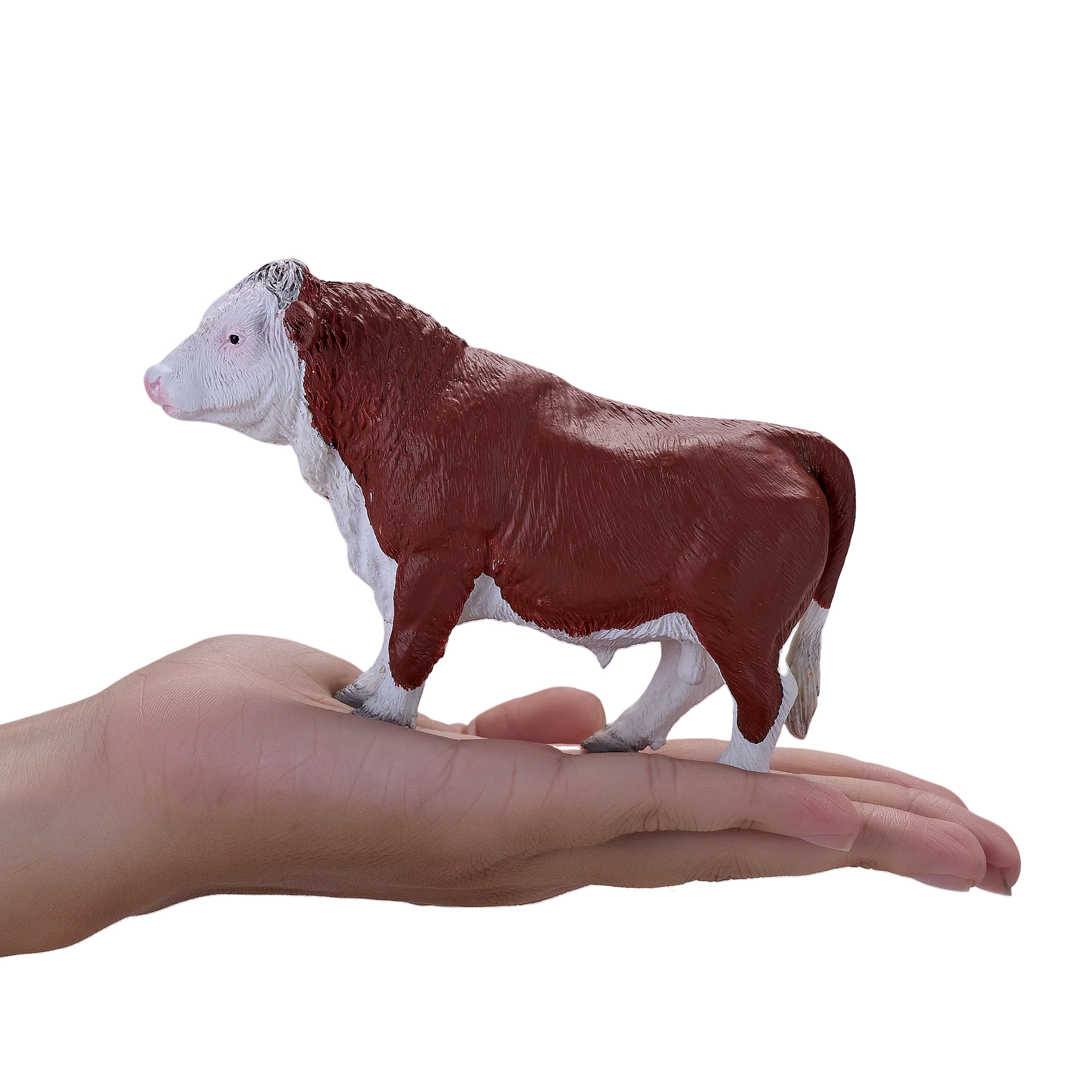 Mojo Hereford Bull XL Animal Figure Toy, Realistic Farm Collectible for Kids