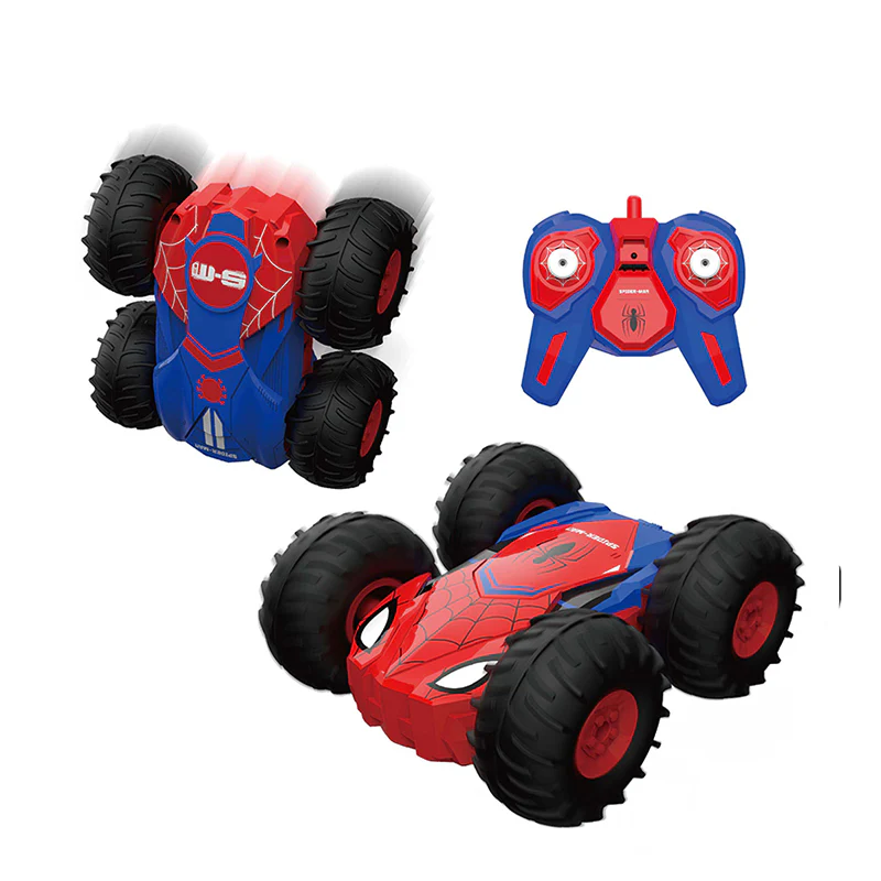 Marvel Avengers Spider-Man Stunt RC Car, Remote Control Cyclone Car with Lights, Thrilling Gift for Kids Aged 6+