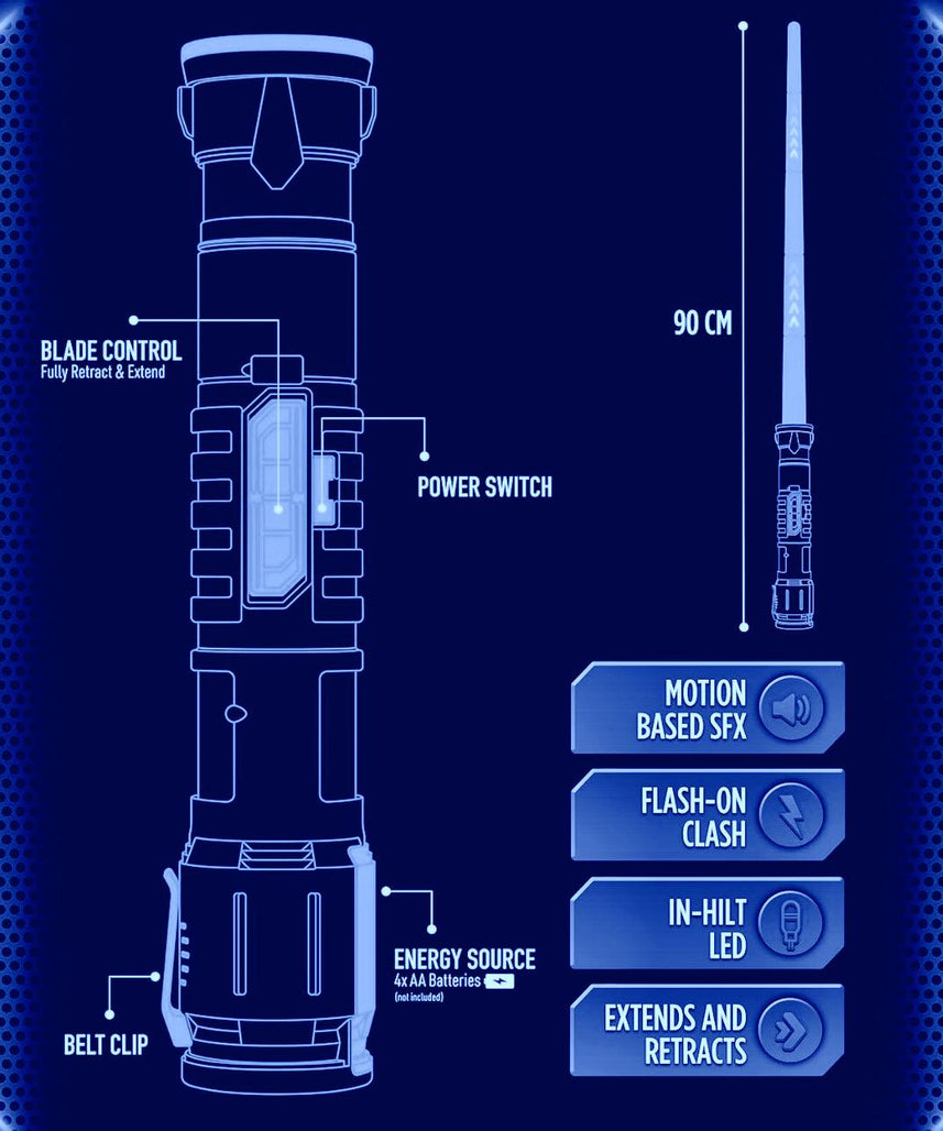 Power Saber Energy Blade Blue, Light-Up Sword with Motion Sounds and Flash Effects, Adventure Role Play Toy for Kids Aged 6+