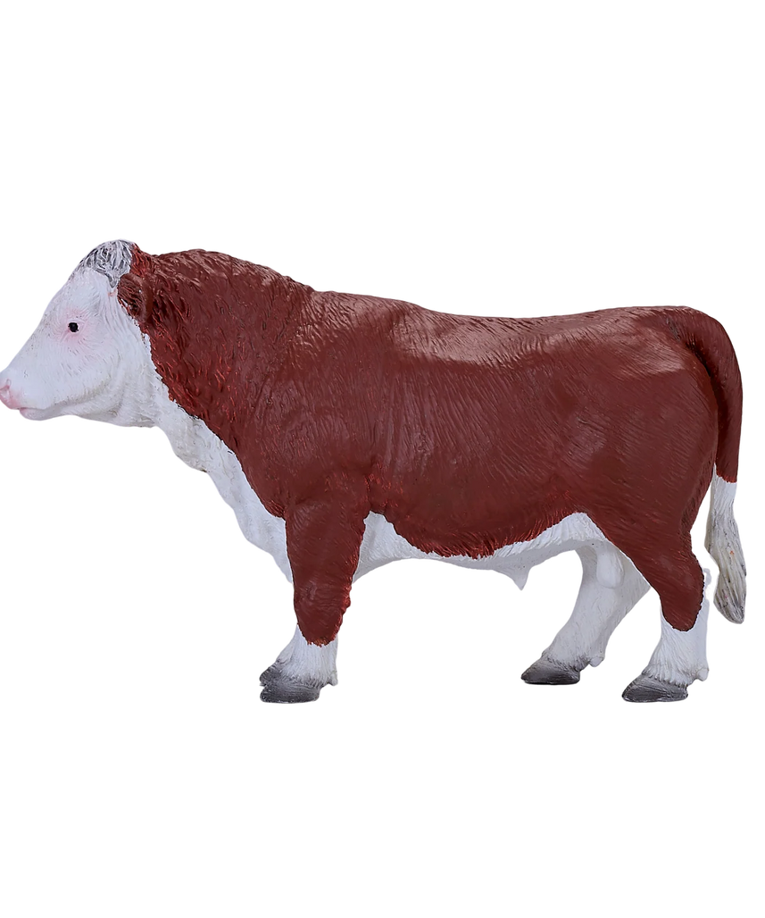 Mojo Hereford Bull XL Animal Figure Toy, Realistic Farm Collectible for Kids