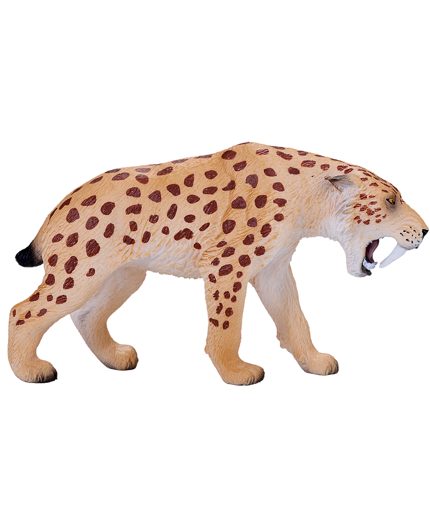 Mojo Smilodon XL Animal Figure Toy, Realistic Prehistoric Saber Tooth Tiger Collectible for Kids