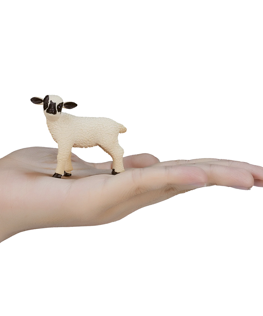 Mojo Black Faced Lamb Standing Small Animal Figure Toy, Educational Farm Collectible for Kids