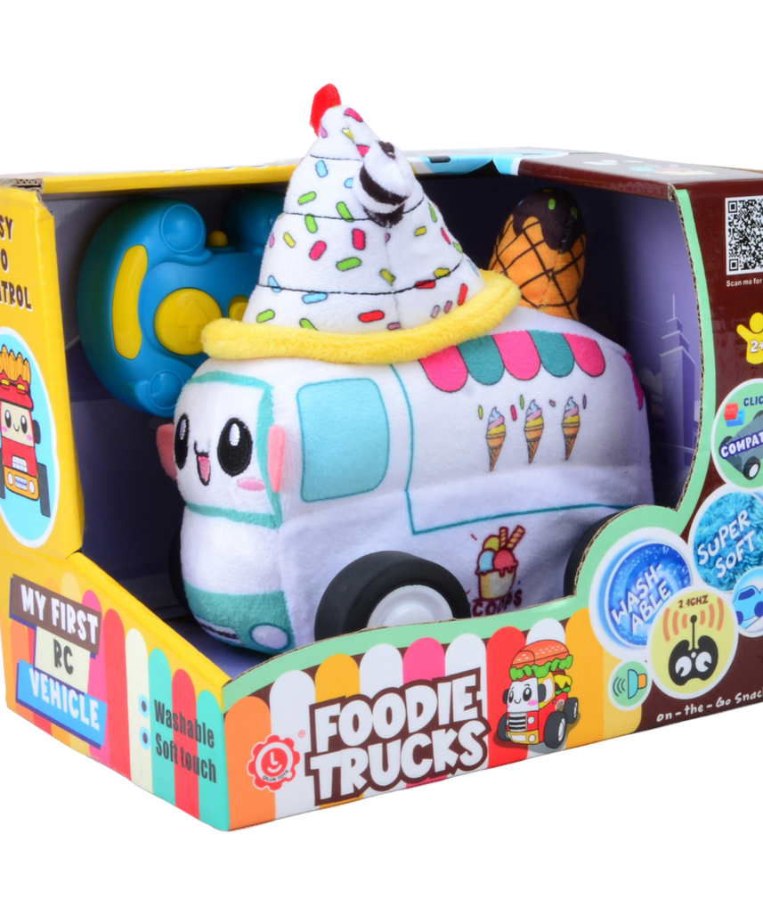 Ice Cream Plush Car, Adorable Remote Control Toy with Lights and Sounds, Sweet-Themed Gift for Girls Aged 3+