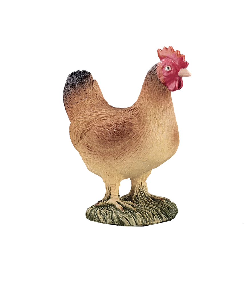 Mojo Hen Standing Small Animal Figure Toy, Realistic Farm Collectible for Kids and Wildlife Enthusiasts
