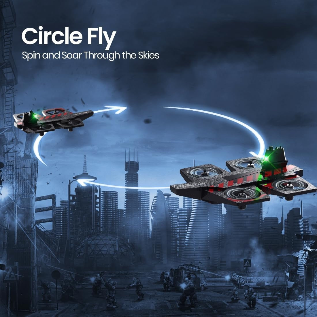 4CH HolyTon Drone, Multi-Mode Water Land Air Drone with Vertical Takeoff, Exciting STEM Flying Toy for Kids Aged 8+