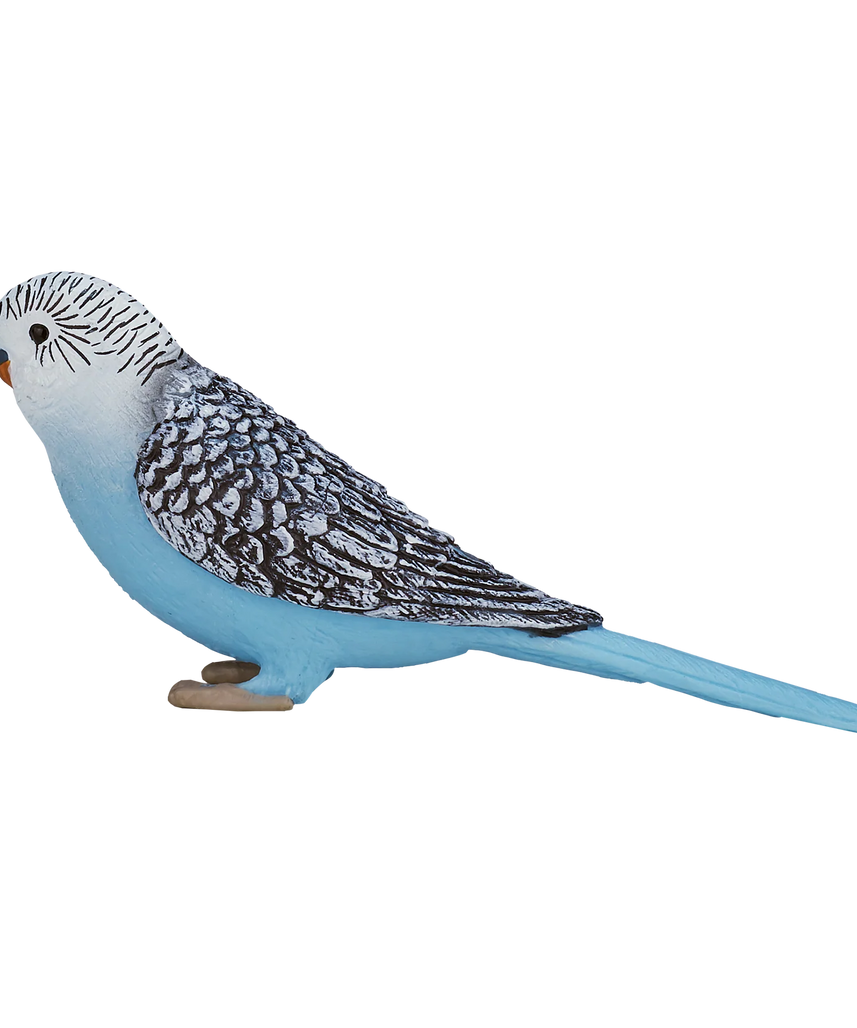 Mojo Budgerigar Blue Small Animal Figure Toy, Lifelike Bird Collectible for Kids