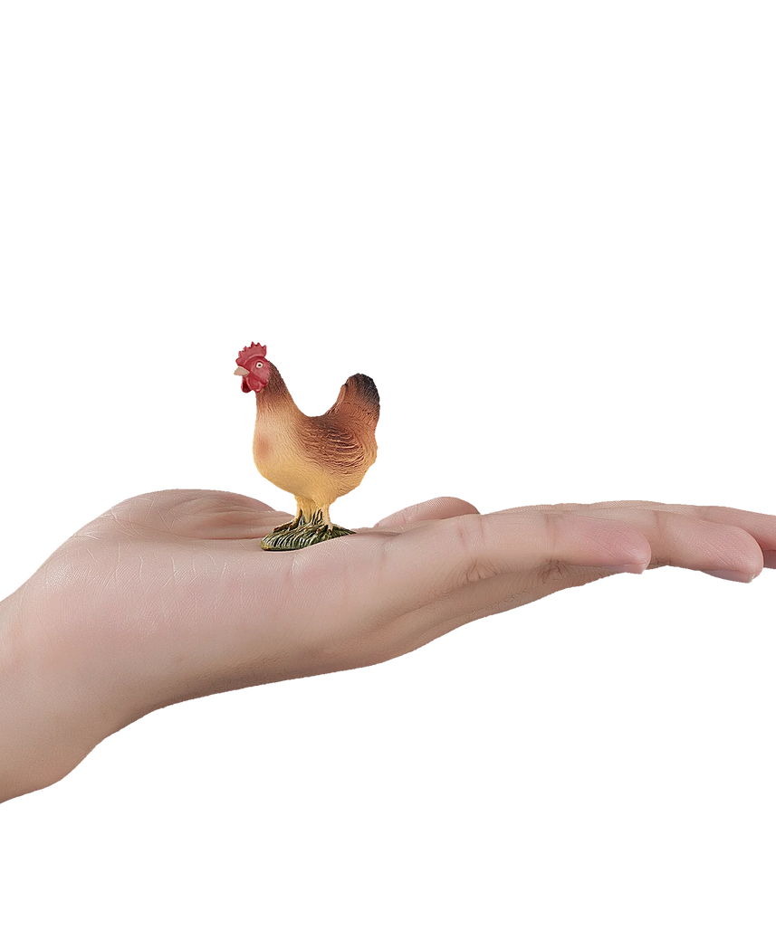 Mojo Hen Standing Small Animal Figure Toy, Realistic Farm Collectible for Kids and Wildlife Enthusiasts