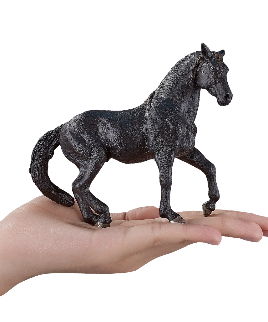 Mojo Andalusian Stallion Black XL Animal Figure Toy, Realistic Horse Collectible for Kids