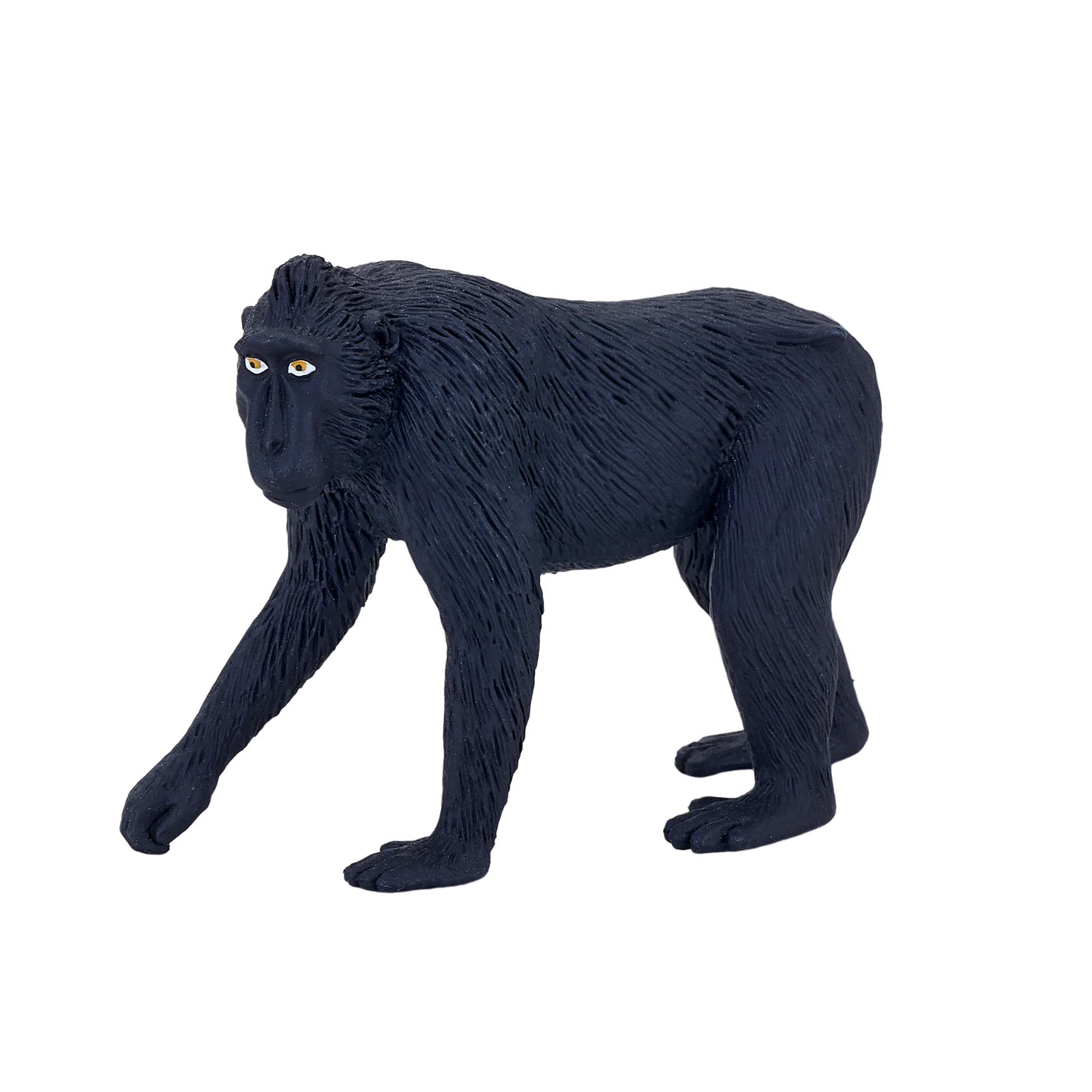 Black Crested Macaque Medium Animal Figure Toy, Realistic Jungle Wildlife Collectible for Kids