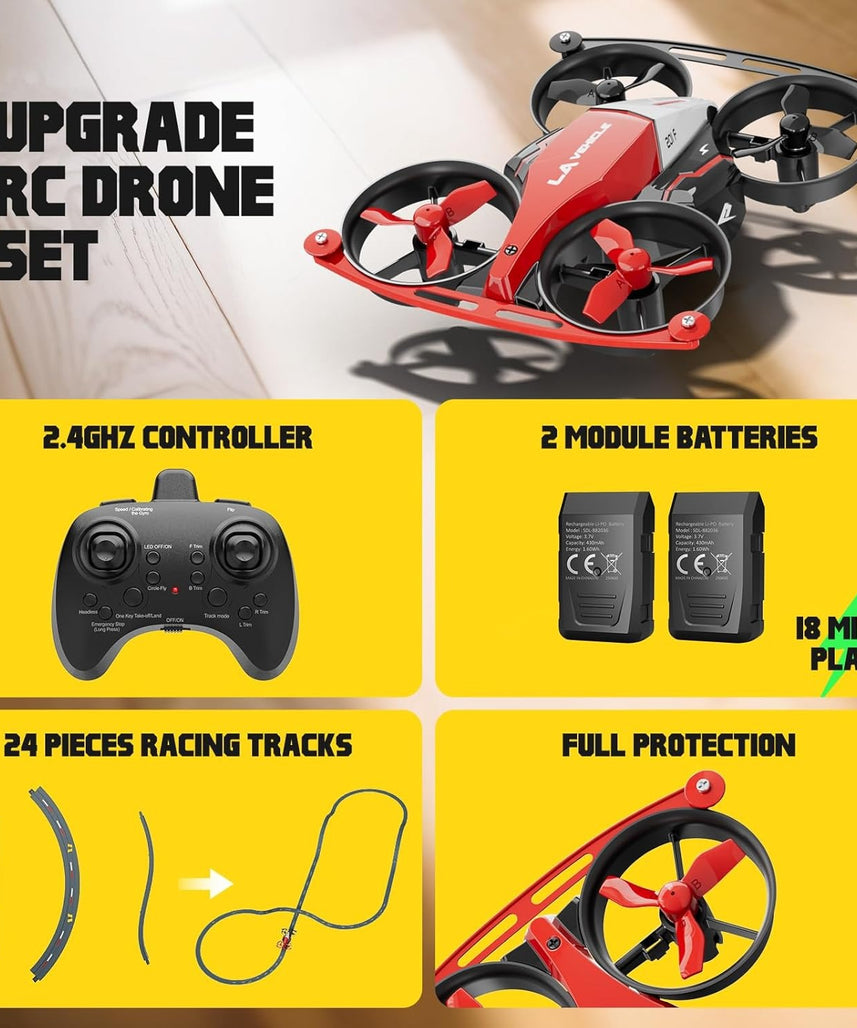 4CH Quadcopter Bounce & Track Drone, Interactive Drone with Drift, Bounce and FPV Track Modes, Fun Flying Toy for Kids Aged 8+