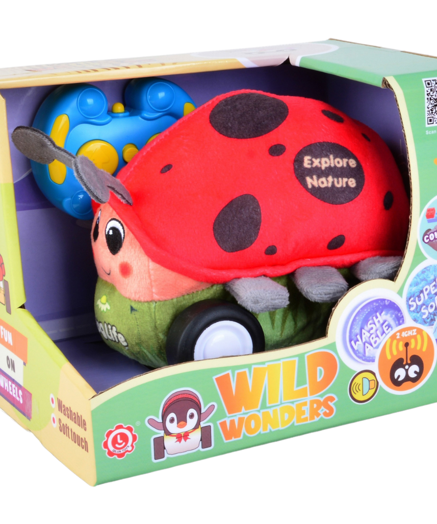Ladybug Plush Car, Cute Remote Control Toy with Lights and Sounds, Lovely Gift for Girls Aged 3+