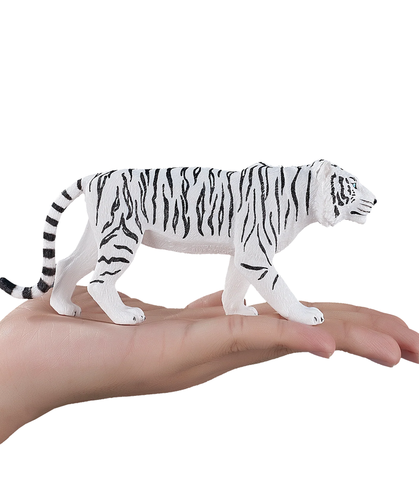 Mojo White Tiger XL Animal Figure Toy, Realistic Jungle Wildlife Collectible for Kids