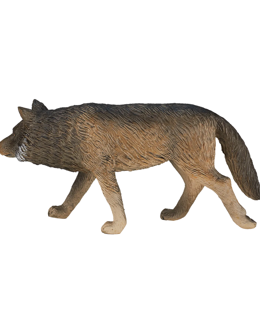Mojo Timber Wolf Walking Medium Animal Figure Toy, Realistic Forest Wildlife Collectible for Kids