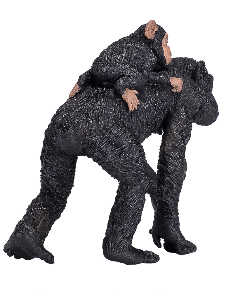 Mojo Chimpanzee with Baby XL Animal Figure Toy, Realistic Jungle Wildlife Collectible for Kids