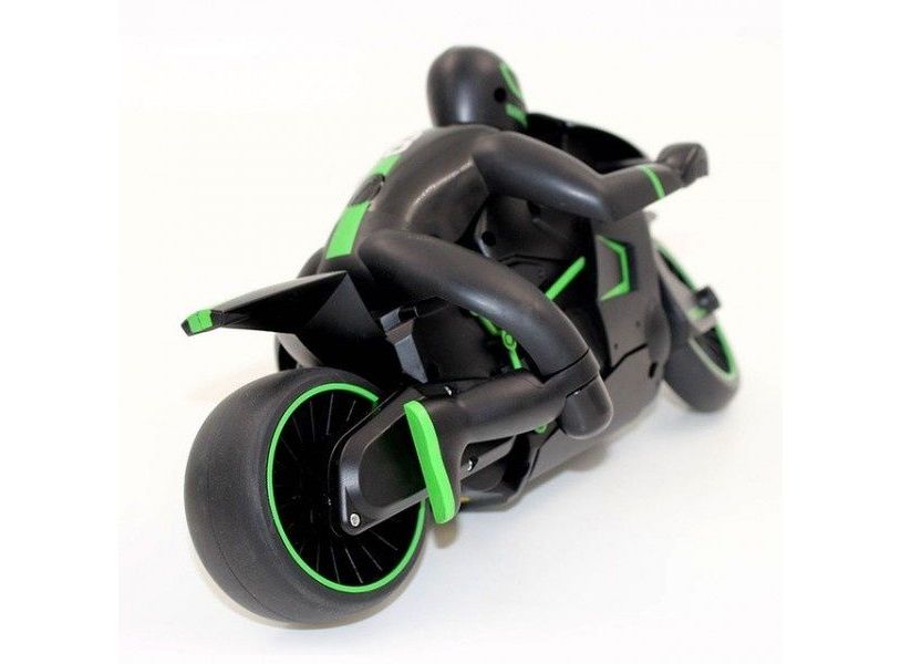 Crazon 1:18 High-Speed RC Motorcycle, Green, 2.4GHz Remote Control, Rechargeable Battery, 3+