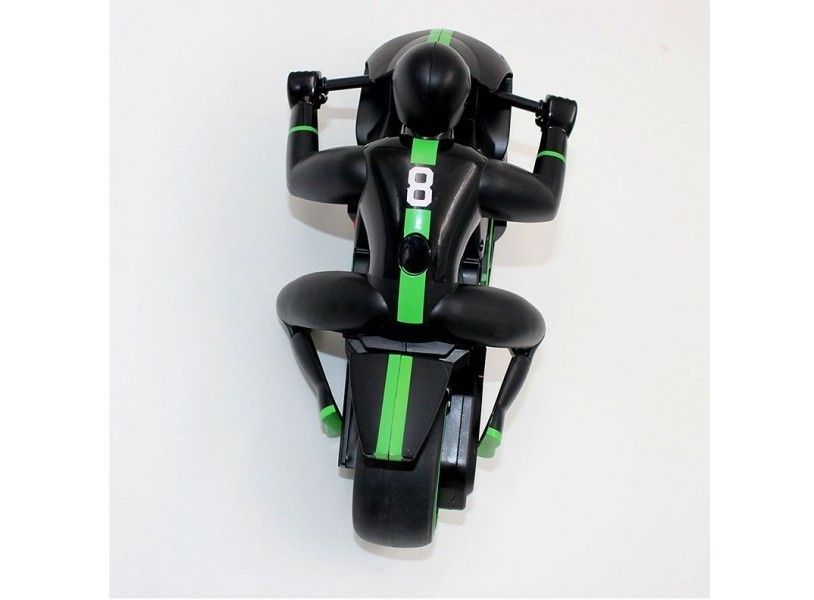 Crazon 1:18 High-Speed RC Motorcycle, Green, 2.4GHz Remote Control, Rechargeable Battery, 3+