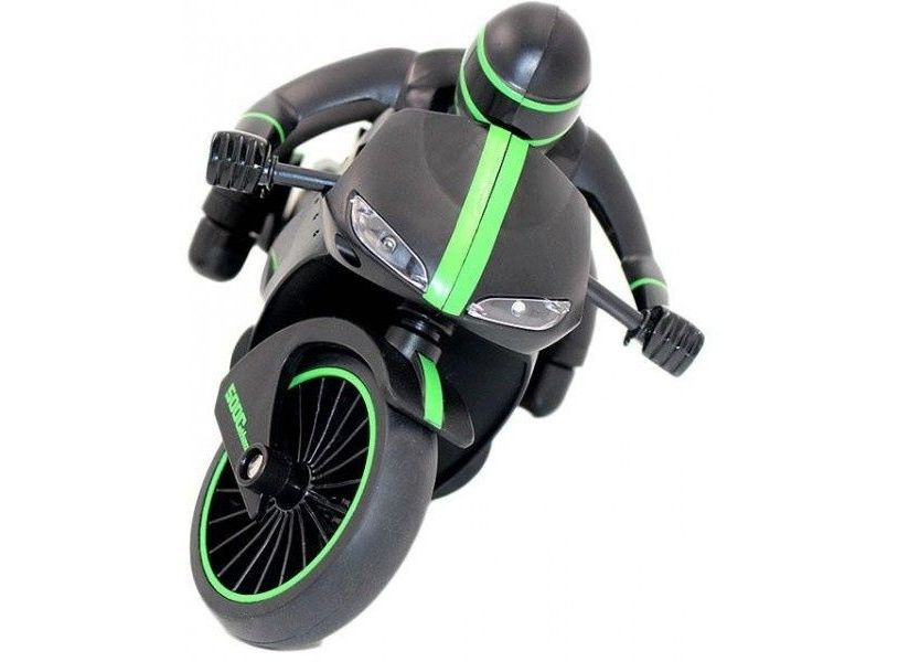 Crazon 1:18 High-Speed RC Motorcycle, Green, 2.4GHz Remote Control, Rechargeable Battery, 3+