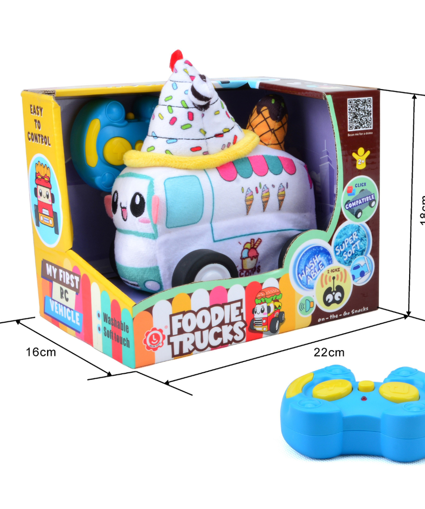 Ice Cream Plush Car, Adorable Remote Control Toy with Lights and Sounds, Sweet-Themed Gift for Girls Aged 3+