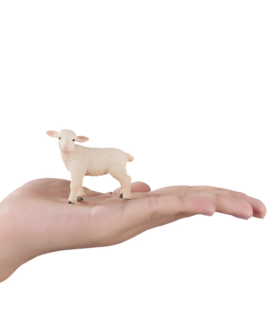 Mojo Lamb Standing Small Animal Figure Toy, Realistic Farm Collectible for Boys and Girls