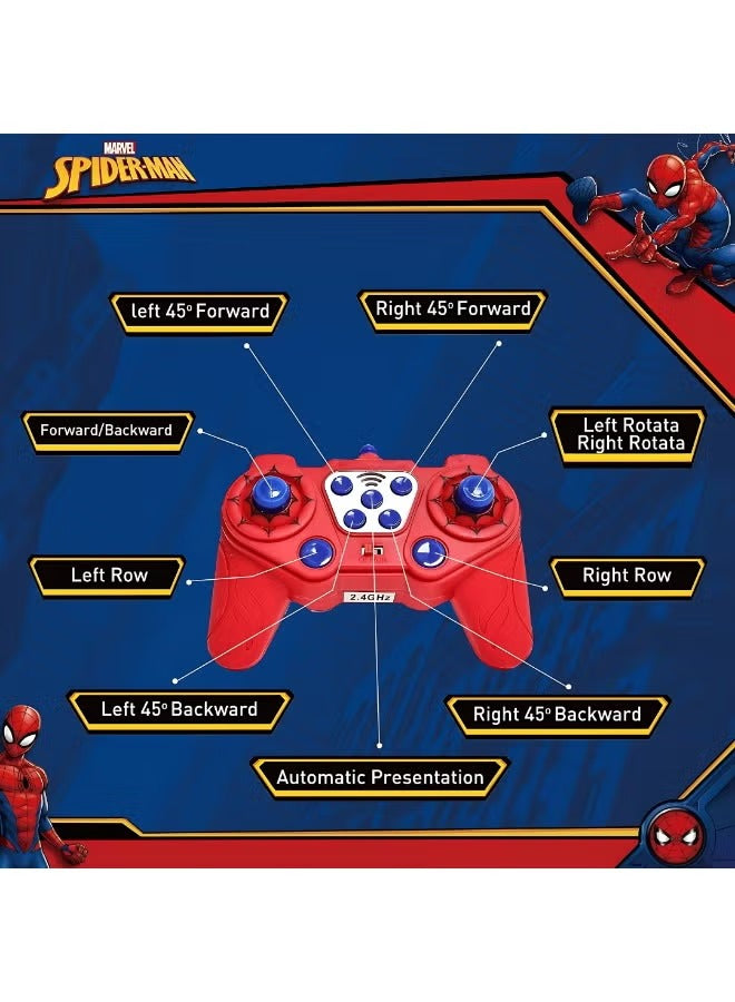 Marvel Spider-Man RC Drift Car, Remote Control Stunt Car with Lights and Sounds, Fun Action Toy for Boys Aged 6+