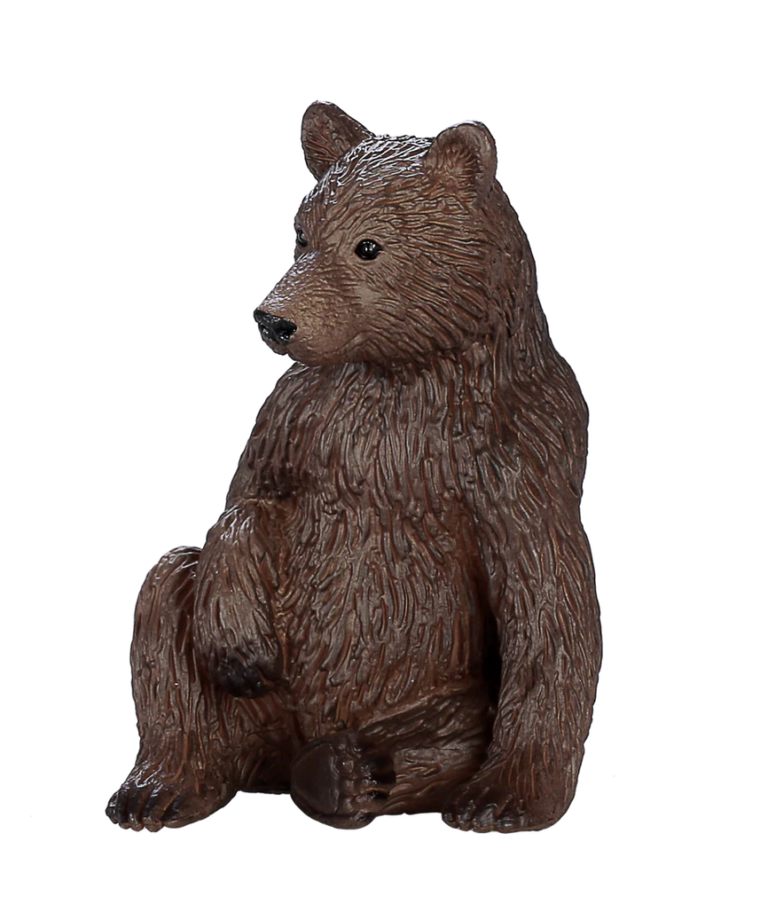 Mojo Grizzly Bear Cub Medium Animal Figure Toy, Realistic Forest Animal Collectible for Kids