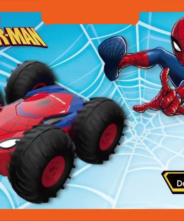 Marvel Avengers Spider-Man Stunt RC Car, Remote Control Cyclone Car with Lights, Thrilling Gift for Kids Aged 6+