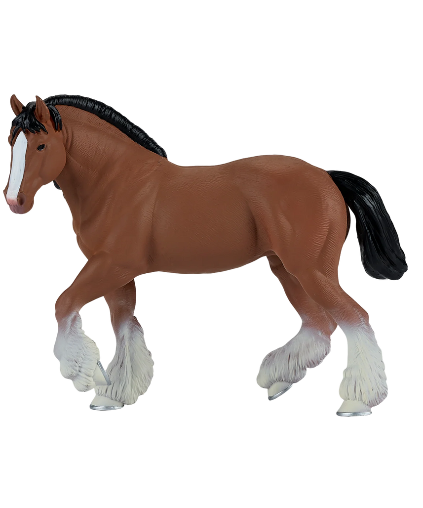 Mojo Clydesdale Horse Bay XL Animal Figure Toy, Realistic Farm Horse Collectible for Kids