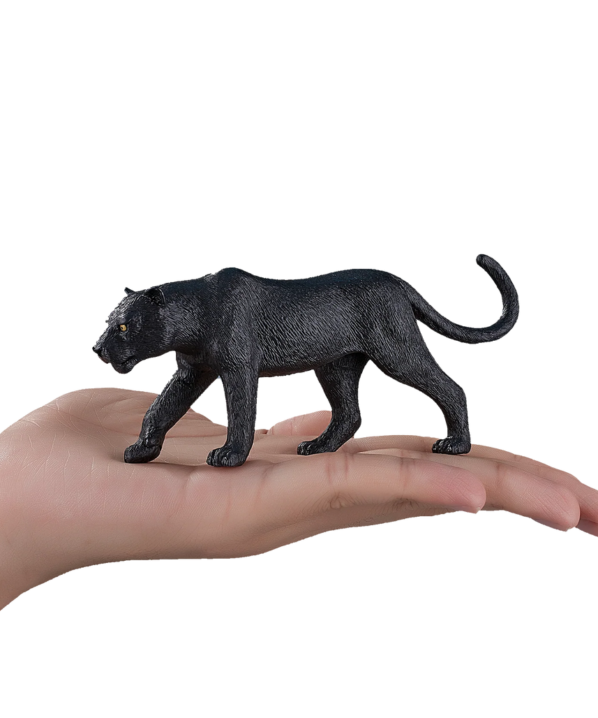 Mojo Black Panther Large Animal Figure Toy, Realistic Jungle Wildlife Collectible for Kids