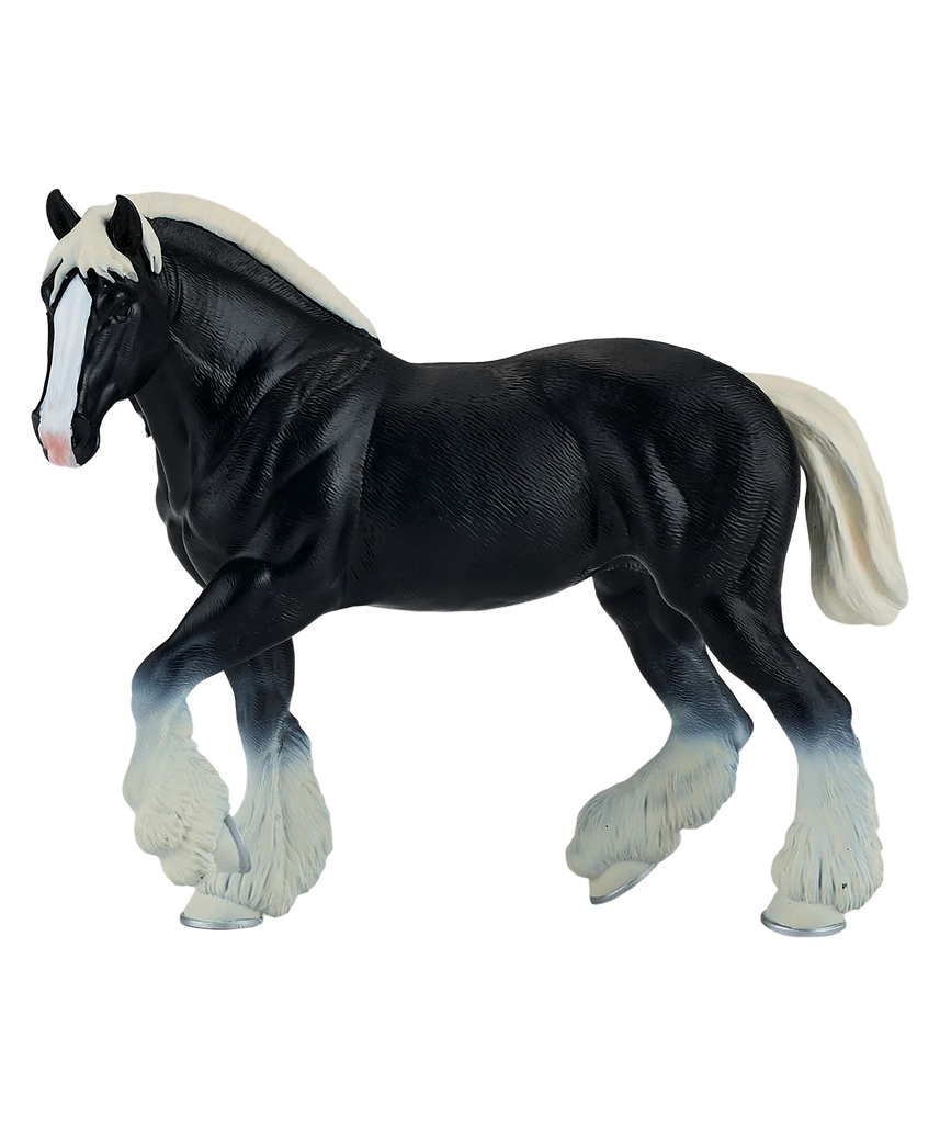 Mojo Clydesdale Horse Black XL Animal Figure Toy, Realistic Farm Horse Collectible for Kids