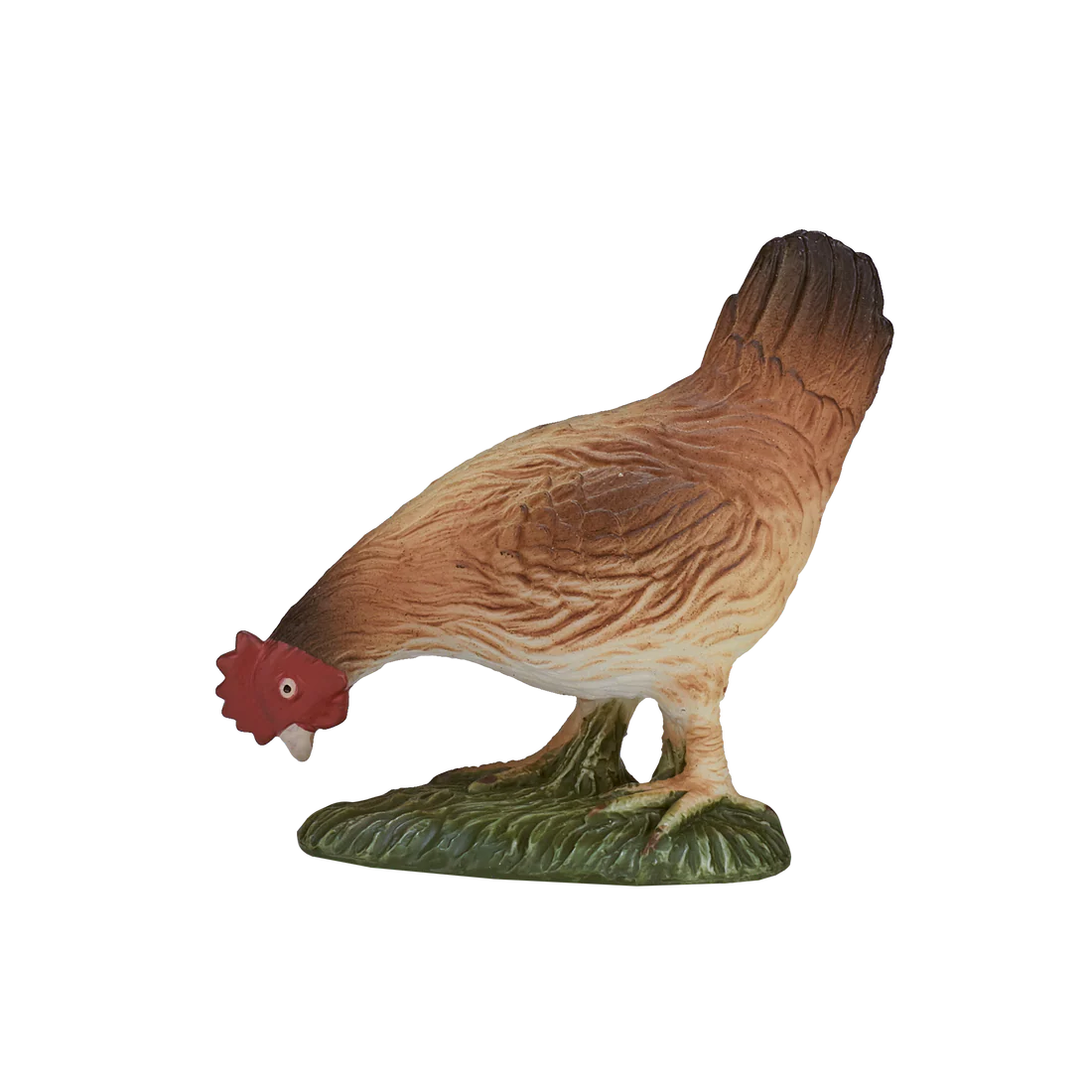 Mojo Hen Eating Small Animal Figure Toy, Detailed Farm Collectible for Children Aged 3 and Above