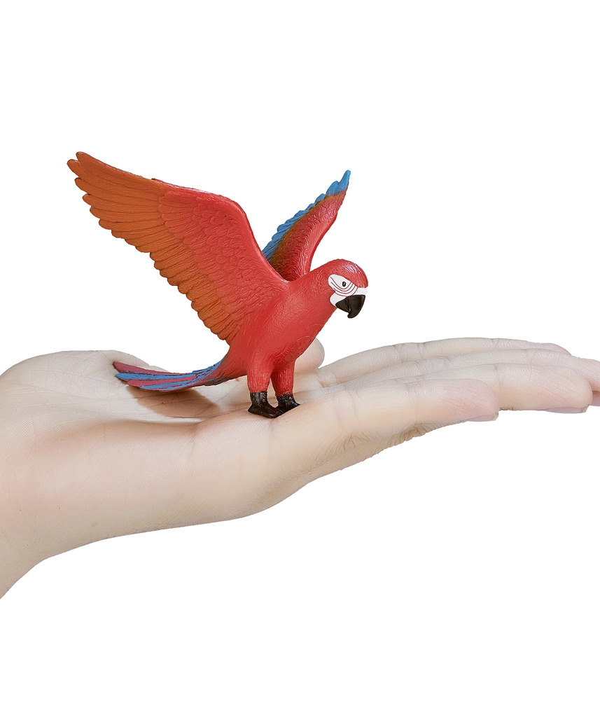 Mojo Parrot Large Animal Figure Toy, Colorful Bird Collectible for Kids