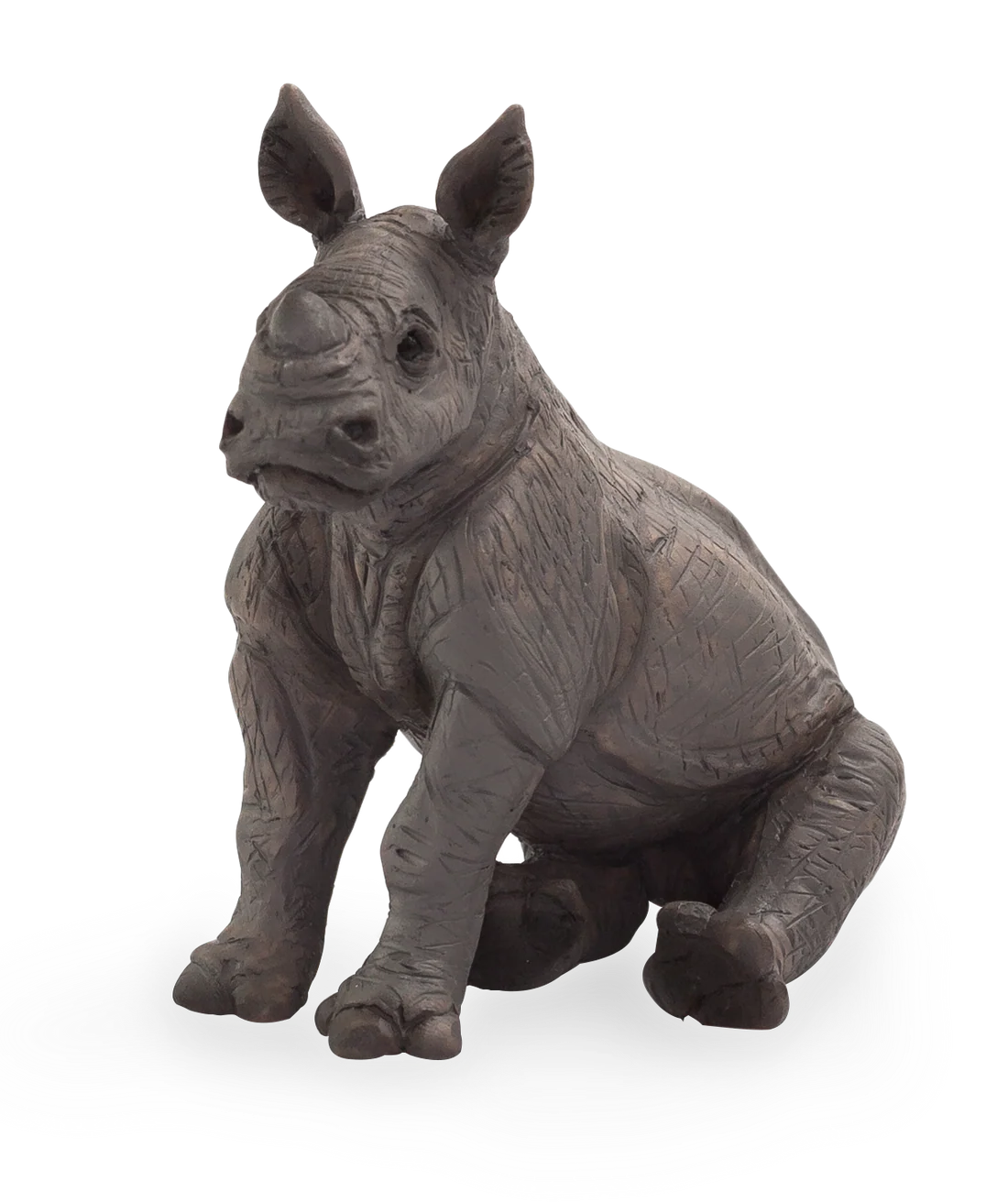 Mojo Rhino Baby Sitting Medium Animal Figure Toy, Realistic Safari Collectible for Kids