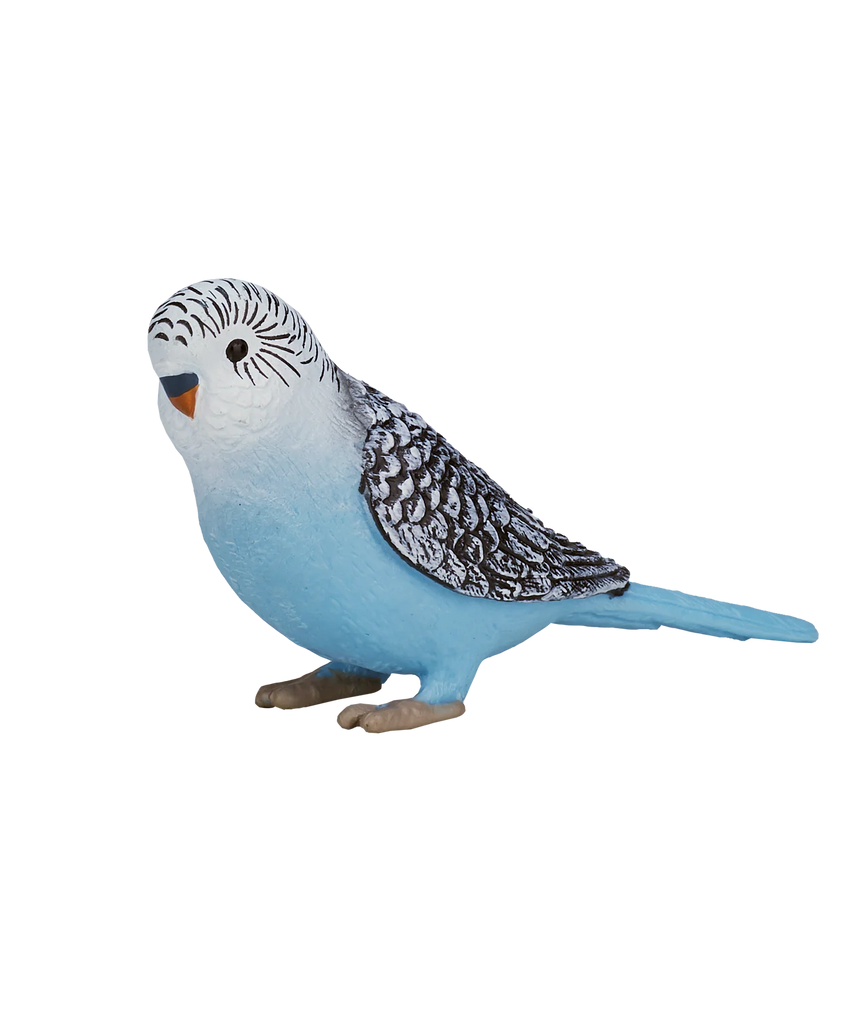Mojo Budgerigar Blue Small Animal Figure Toy, Lifelike Bird Collectible for Kids
