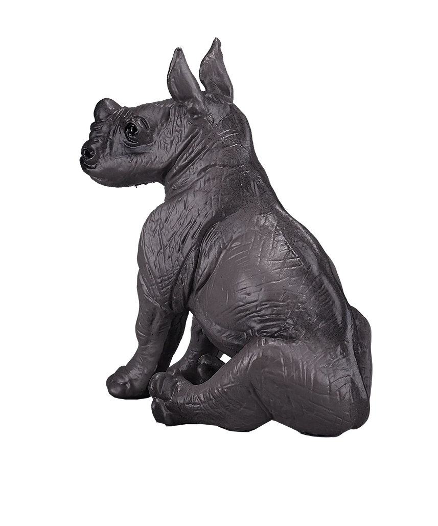 Mojo Rhino Baby Sitting Medium Animal Figure Toy, Realistic Safari Collectible for Kids