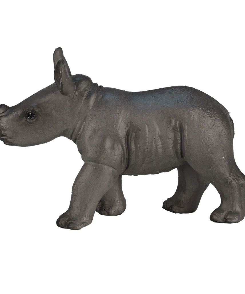 Mojo Rhino Baby Walking Small Animal Figure Toy, Realistic Safari Collectible for Children