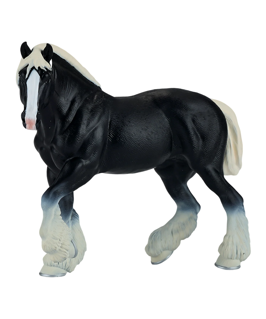 Mojo Clydesdale Horse Black XL Animal Figure Toy, Realistic Farm Horse Collectible for Kids