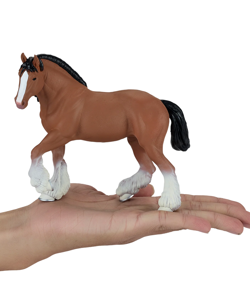 Mojo Clydesdale Horse Bay XL Animal Figure Toy, Realistic Farm Horse Collectible for Kids