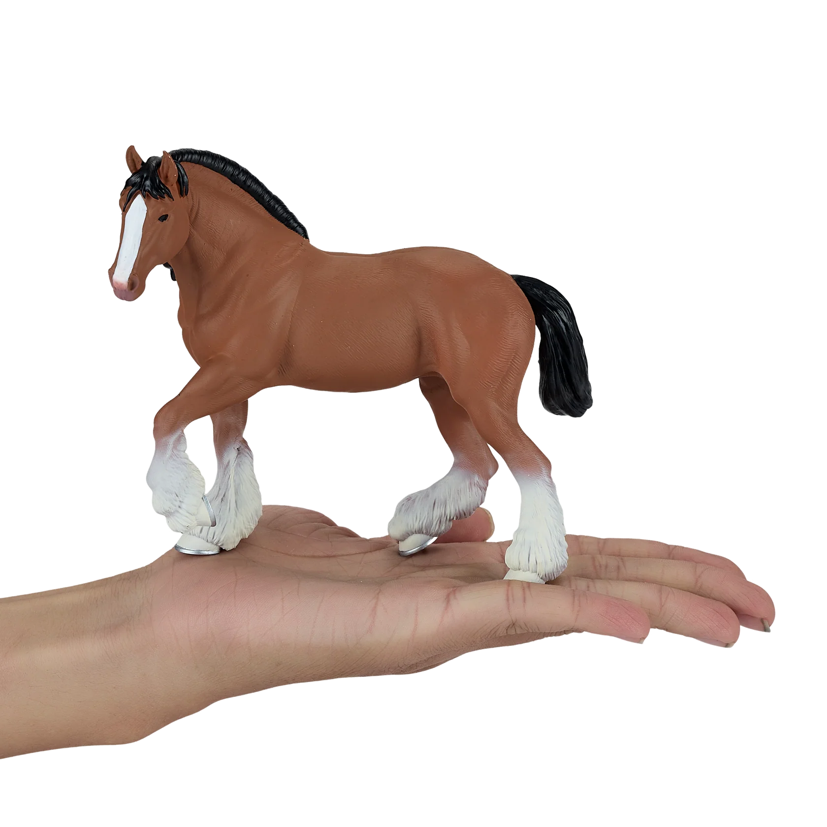 Mojo Clydesdale Horse Bay XL Animal Figure Toy, Realistic Farm Horse Collectible for Kids