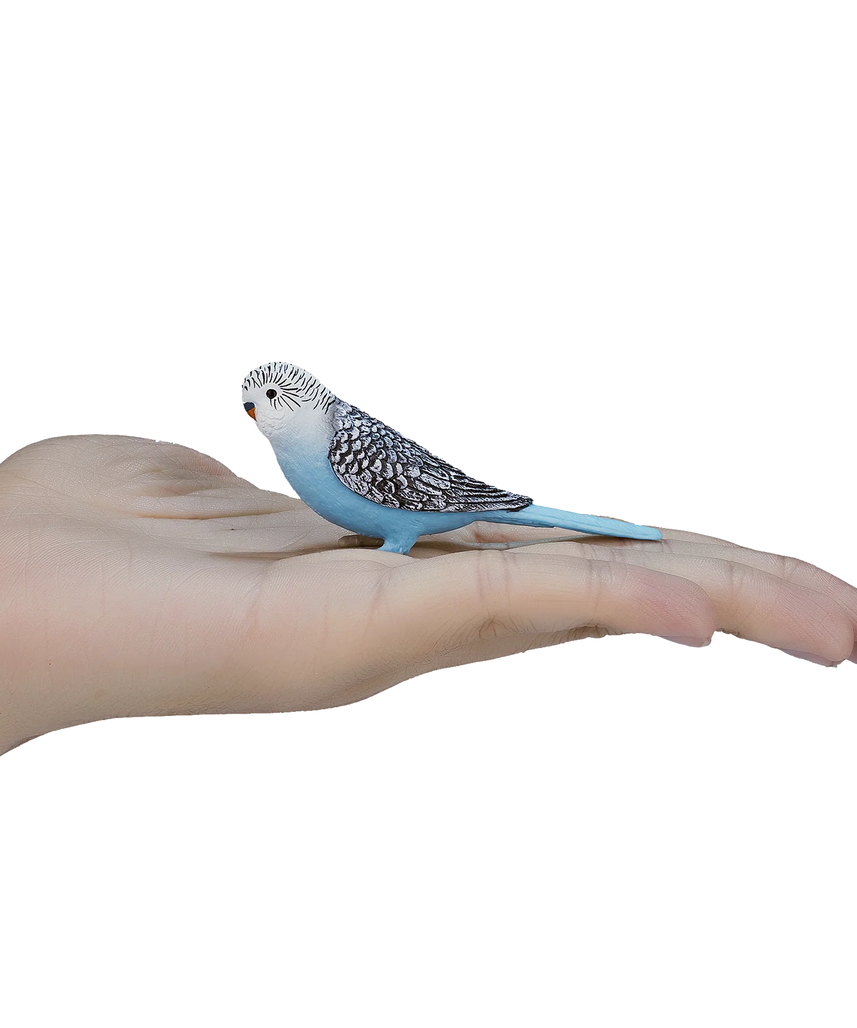 Mojo Budgerigar Blue Small Animal Figure Toy, Lifelike Bird Collectible for Kids