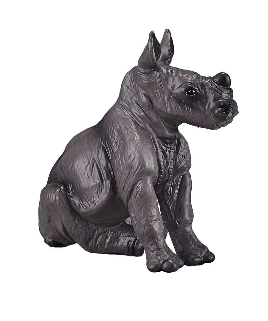 Mojo Rhino Baby Sitting Medium Animal Figure Toy, Realistic Safari Collectible for Kids