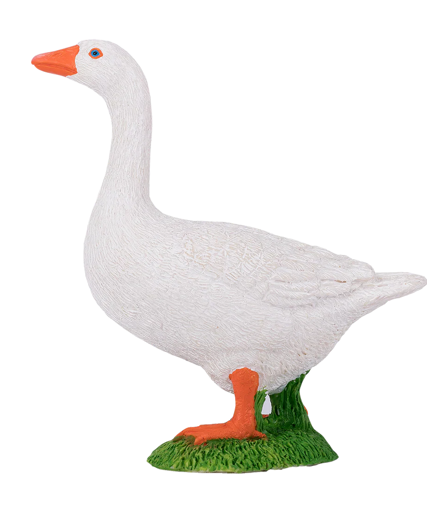 Mojo Goose White Medium Animal Figure Toy, Realistic Farm Bird Collectible for Kids