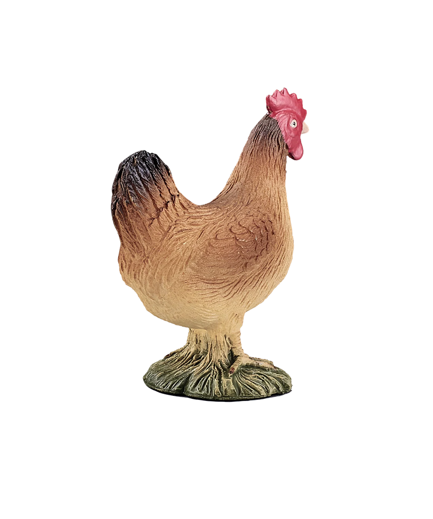 Mojo Hen Standing Small Animal Figure Toy, Realistic Farm Collectible for Kids and Wildlife Enthusiasts